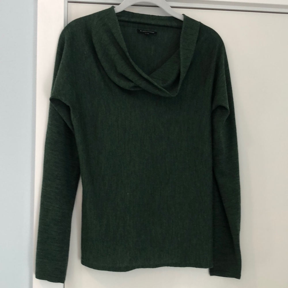 Gorgeous green Eileen Fisher cowl sweater